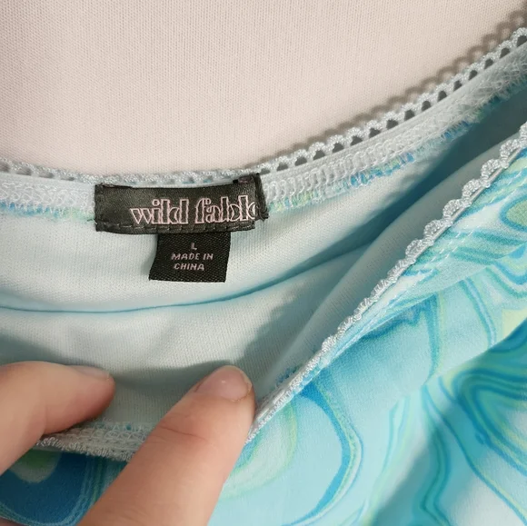Wild Fable Blue Marble Print Slip Skirt size L - Picture 4 of 5